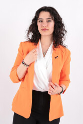 Ayhan 90179 Kadın Blazer Ceket Turuncu 