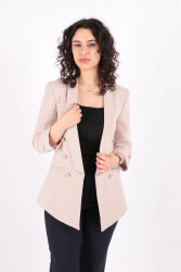 Ayhan 90599 Kadın Blazer Ceket Bej 