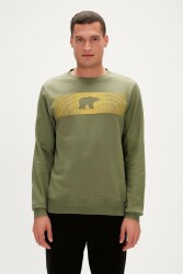 Bad Bear 19.02.12.007 Fancy Crewneck Erkek Baskılı Sweatshirt Yeşil 