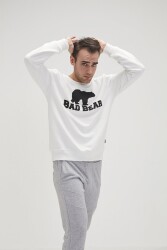 Bad Bear 20.02.12.011 Crewneck Erkek Sweat Shirt Beyaz 