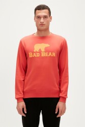 Bad Bear 22.02.12.007 Logo Crewneck Erkek Big Logo Sweatshirt Turuncu 