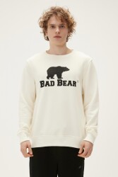 Bad Bear 22.02.12.007 Logo Crewneck Erkek Crewneck Sweat Shirt Beyaz 