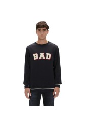 Bad Bear 23.02.12.013 Felt Crewneck Erkek Yazılı Sweatshirt Lacivert 