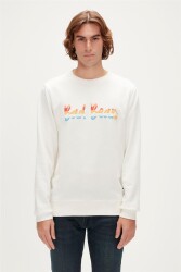 Bad Bear 23.02.12.016-Fw Manuscrıpt Crewneck Erkek Sweat Shirt Beyaz 