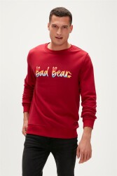 Bad Bear 23.02.12.016-Fw Manuscrıpt Crewneck Erkek Sweat Shirt Kırmızı 