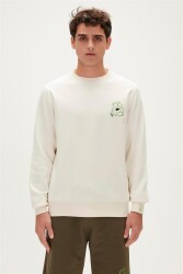 Bad Bear 23.02.12.030-Fw Re-Black Crewneck Erkek Sweatshirt Ekru 