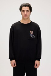 Bad Bear 24.02.12.015 Javed Crewneck Erkek Sweatshirt Siyah 