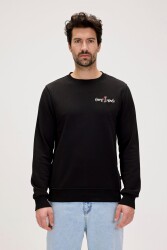 Bad Bear 24.02.12.022 Splashy Crewneck Erkek Sweatshirt Siyah 