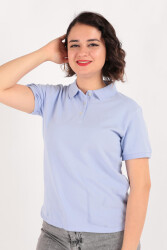 Benetton Bnt-W-3Wg9D3008-23Y Kadın Polo Yaka T-Shirt Mavi 