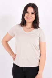 Busem S0015693 Kadın T-Shirt Ss Bej 