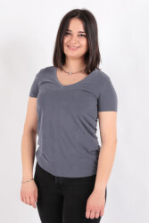 Busem S0015693 Kadın T-Shirt Ss Gri 