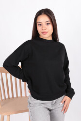 Busem W0011055 Kadın Modal Sweatshirt Siyah 