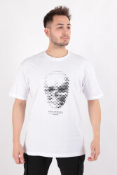 Cazador 4007 Erkek Bisiklet Yaka T-Shirt Beyaz 