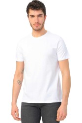 Cazador 4154 Erkek Bisiklet Yaka T-Shirt Beyaz 