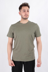 Cazador 4602 Erkek Bisiklet Yaka Flamlı T-Shirt Haki 