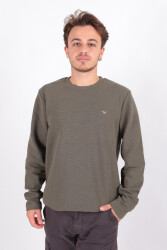 Cazador 5153 Erkek Waffle Sweatshirt Haki 