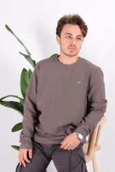 Cazador 5153 Erkek Waffle Sweatshirt Kahverengi 