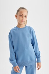 Defacto A2797A8 Kız Çocuk Sweatshirt Mavi 