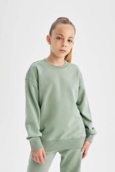 Defacto A2797A8 Kız Çocuk Sweatshirt Yeşil 