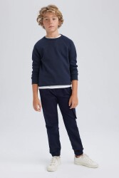 Defacto A4246A8-Fw Erkek Çocuk Sweatshirt Lacivert 