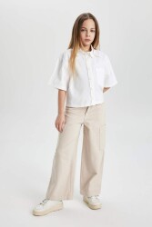 Defacto C0451A8 Ss Wide Leg Kargo Geniş Paça Jean Pantolon Bej 
