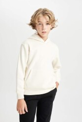 Defacto C7565A8 Erkek Çocuk Sweatshirt Bej 