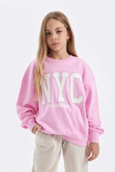 Defacto C7778A8 Kız Çocuk Sweatshirt Pembe 