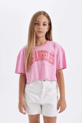 Defacto D0869A8 Kız Çocuk T-Shirt Pembe 