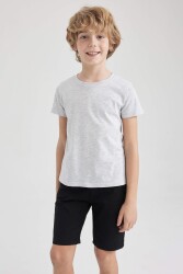 Defacto K1687A6-22Y Erkek Çocuk T-Shirt Füme 