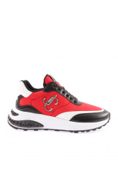 Dgn Kadın Kalin Taban Metal Aksesuarlı Bağcıklı Sneakers Ayakkabı Kırmızı 1333363 