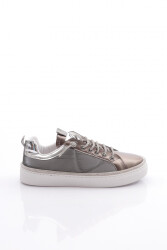 Dgn 2477 Kadin Taş İp Desenli Sneaker Ayakkabi Metal 