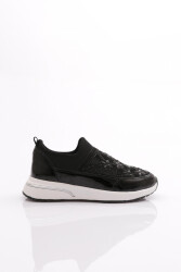 Dgn Kadın Çiçek Detayli Sneaker Ayakkabi Siyah 51235105 