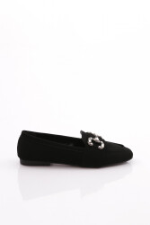 Dgn 5004-23Y Kadin Kristal Tokali Loafer Siyah 