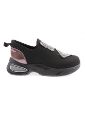 Dgn Kadın Strech Taş Motifli Mega Kalin Taban Sneakers Ayakkabı Gümüş 237213116 