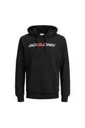 Jack & Jones 12137054 Jjecorp Old Logo Sweat Hood Noos Erkek Hoodie Sweatshirt Siyah 