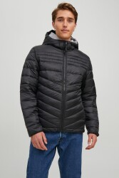 Jack & Jones 12211785-22K Jjehero Puffer Hood Noos Erkek Kaban Siyah 