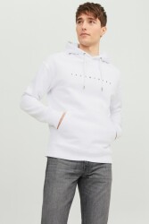 Jack & Jones 12233972 Text Hoodie Erkek Sweatshirt Beyaz 