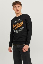 Jack & Jones 12236177-Fw Jjmıkk Sweat Crew Neck Erkek Sweat Shirt Siyah 