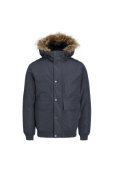 Jack & Jones 12236822-Fw Jjchamp Bomber Jacket Faux Fur Erkek Kaban Gri 