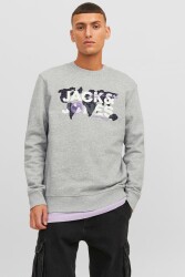 Jack & Jones 12240211-Fw Jcodust Sweat Crew Neck Erkek Sweat Shirt Gri 