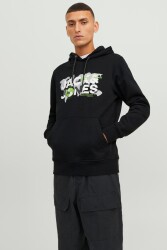 Jack & Jones 12240214-Fw Jcodust Sweat Hood Sn Erkek Sweat Shirt Siyah 