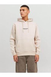 Jack & Jones 12241687-Fw Jorvesterbro Sweat Hood Noos Erkek Sweat Shirt Krem 