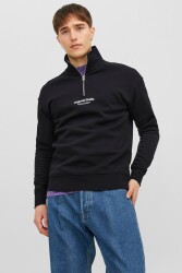 Jack & Jones 12241777-Fw Jorvesterbro Sweat Quarter Zıp Hn Sn Erkek Sweat Shirt Siyah 