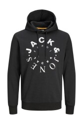 Jack & Jones 12247471-Fw Jjwarrıor Sweat Hood Ub Erkek Sweat Shirt Siyah 