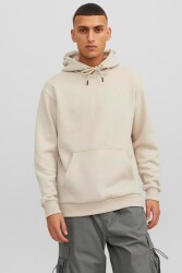 Jack & Jones 12249340 Jjebradley Sweat Hood Noos Erkek Hoodie Sweatshirt Bej 