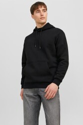 Jack & Jones 12249340 Jjebradley Sweat Hood Noos Erkek Hoodie Sweatshirt Siyah 