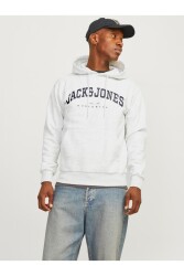 Jack & Jones 12256521 Jjecaleb Varsıty Sweat Hood Noos Erkek Hoodie Sweatshirt Gri 