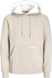 Jack & Jones 12256534 Jjelegacy Sweat Hood Noos Erkek Hoodie Sweatshirt Bej 