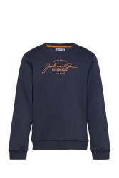 Jack & Jones 12256837 Jjferrıs Sweat Crew Neck Erkek Sweatshirt Lacivert 