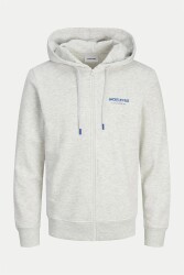 Jack & Jones 12256847 Jjalvıs Sweat Zıp Hood Erkek Hoodie Sweatshirt Gri 